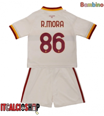 AS Roma Rodrigo Mora #86 Seconda Maglia Bambino 2026-27 Manica Corta (+ Pantaloni corti)